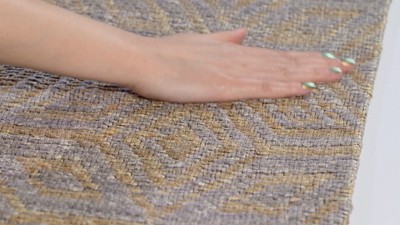 Gray Geometric Flat Woven Cotton 4' x 6' Area Rug