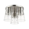 Livex Lighting Bennington 3 - Light Flush Mount in  Brushed Nickel - 4 of 4