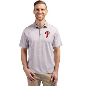 Philadelphia Phillies Cutter & Buck Virtue Eco Pique Micro Stripe Recycled Mens Big & Tall Polo - 1 of 1