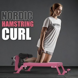 Steel Nordic Brace Fitness Equipment, Hamstring Curling Table, Reverse Hyperextension Machine, Transport Wheels, Home Gym Leg Exercise Machine - 1 of 4
