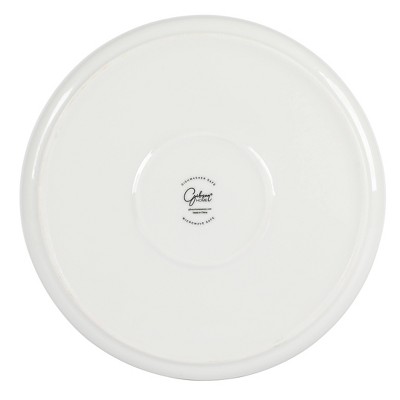 Oslo White Porcelain Dinnerware Set with Blue Rim, Service for 4