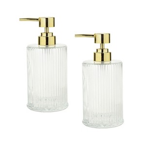 Cameo Soap/Lotion Dispenser with Rust Proof Stainless Steel Pump, Non-Slip Protective Silicone Feet, Heavy Duty Glass - 1 of 4