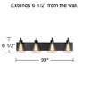 Possini Euro Design Cindy Rustic Vintage Wall Light Bronze Hardwire 33" 4-Light Fixture Clear Glass Shade for Bedroom Bathroom Vanity Living Room - 4 of 4