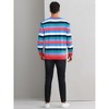 Lars Amadeus Men's Long Sleeve Rainbow Crew Neck Stripes Sweatshirt - 3 of 4