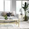 Gold Finish Side Table with Faux Marble Shelf - Henn&Hart - 2 of 4