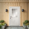 Wooakway 36"W×80"H 9-Lite 2-Panel Exterior Frosted Glass Prehung Front Entry Door Primed Interior Fiberglass Entrance Door - 2 of 4