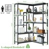 Celebalcony 5 Tiers Corner Bookshelf, 70.86" Tall L-Shaped Bookcase, Corner Shelf Display Storage Rack with Metal Frame for Living Room Home Office - 4 of 4