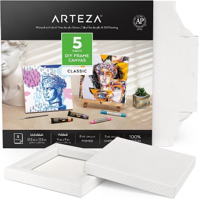 Arteza DIY Canvas White (9"x9" - folded size) - 5 Sheets (ARTZ-3968)