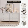 Chest of Dressers with 3 Drawers, Night Stand with Gold Handles, Large Clothes Storage Cabinet for Bedroom, Nursery, Living Room, Closet, White - 3 of 4