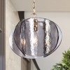 LNC Rajinloosm 1-Lights 11.8" Modern Luxury Geometric Pendant Lights, Gold and Smoked Gray Textured Glass - 2 of 4