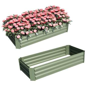 Aoodor Raised Garden Bed 4' x 2' x 1' - Premium Metal Planters for Patio  - Set of 2 Beds