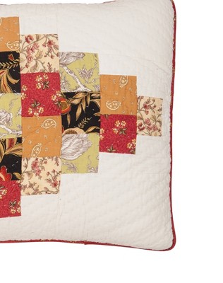 Colleen Patchwork Cotton Standard Sham with Multicolor Design