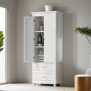 62.5'' Tall Storage Cabinet with Two Drawers for Bathroom - Leovsnove - 2 of 4