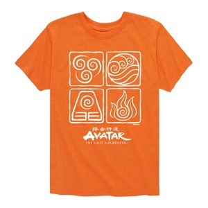Boys' - Avatar: The Last Airbender - Air Water Earth Fire Grid Short Sleeve Graphic T-Shirt - 1 of 4