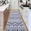 Hallway Runner Rug Washable Soft Non Slip Geometric Area Rug, Low Pile Stain Resistant Distressed Floor Carpet, Faux Wool Carpet for Entryway - 2 of 4