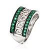 Ross-Simons 0.40 ct. t.w. Emerald Milgrain Ring in Sterling Silver - 3 of 4