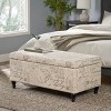 KWPZQEB Vintage Storage Ottoman, Mid-Century Rectangular Fabric Ottoman with Upholstered & Wood Legs, Foot Rest for Living Room, Entryway, Bedroom - 3 of 4