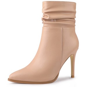 Allegra K Women's Slouching Pointed Toe Stiletto Heels Ankle Boot - 1 of 4