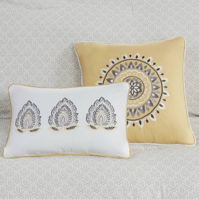 California King Yellow Cotton Reversible Bedspread Set