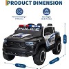 12V Kids Ride On Police Car with Remote Control, Electric Pickup Truck for Toddlers, 3 Speeds, Spring Suspension, LED Lights - 4 of 4