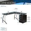 NicBex 2 Drawer Mobile File Cabinet with Metal Handle,Office Cabinet with Glass Top and Casters,Modern Cabinet,Filing Cabinets for Home Office - 3 of 4