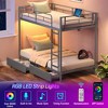 Greenstell Metal Bunk Bed Full Over Full Bed Frame with Storage Drawers & Charging Station and  LED Light ,with Safety Guardrail & Ladders Black - 3 of 4