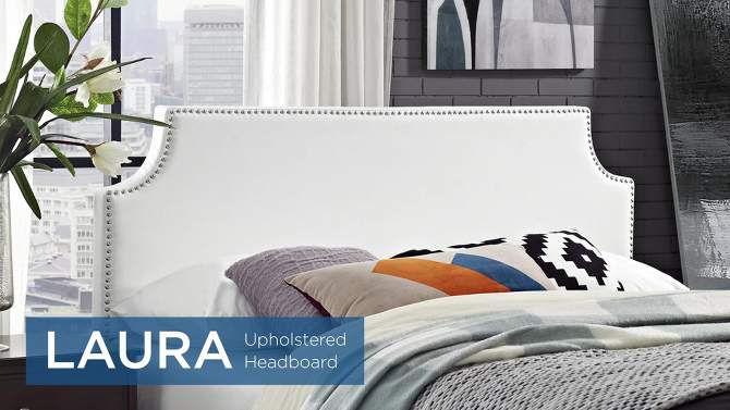 Laura Upholstered Vinyl Headboard - Modway, 2 of 6, play video