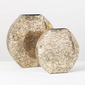 Sullivans Set of 2 Mosaic Vase 15"H & 12"H Gold - 1 of 4