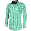 Men's Classic Retro Checkered Shirt with Contrast Collar Full Button Front Chest Pocket - 3 of 4