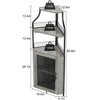 Corner wine rack, 5-layer shelf with removable wine rack, bar cabinet with glass rack, small dining cabinet and buffet cabinet with mesh door - 3 of 4