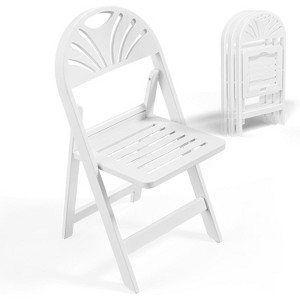 VINGLI 4-Pack White Resin Folding Chairs 350 lbs Capacity - 1 of 4