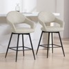 Bekrvio Swivel Counter Height Bar Stools Set of 2/4,26" Kitchen Bar Chairs w/Hollow Back,Faux Leather/Velvet Upholstered for Kitchen Island - 3 of 4