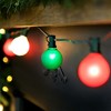 Northlight 10-Count Frosted Red, White and Green G50 Globe Patio Lights, 9ft Green Wire - 2 of 4