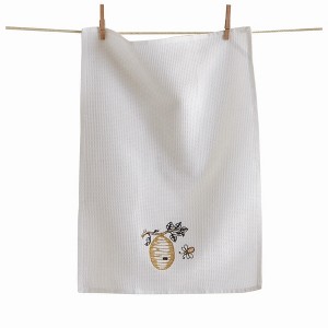 tagltd Busy Bee Ember Waffle Weave Dishtowel - 1 of 2