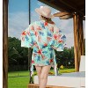 HAPPY BAY Women's Open Front Summer Beach Bikini Cardigan Swimsuit Swimwear Coverups Beachwear Mini Bathing Suit Duster L-XL Multicolored, Leaf - 4 of 4