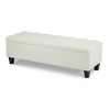 Lycvki Ottoman Storage Bench with Wood Legs - 3 of 4