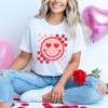 Simply Sage Market Women's Checkered Heart Eyes Short Sleeve Graphic Tee - 2 of 4