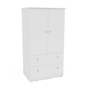 Polifurniture Sweden 2 Door Bedroom Armoire with 2 Drawer White - 1 of 3