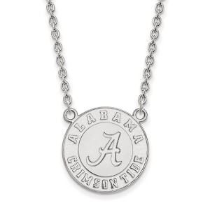 Black Bow Jewelry 10k White Gold Alabama Crimson Tide NCAA Necklace 18 Inch - 1 of 4