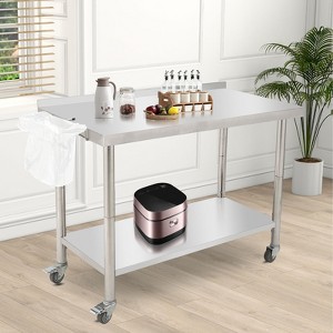 Stainless Steel Prep Table 48x24 Inch, NSF Certified Kitchen Work Table with Adjustable Undershelf, Heavy Duty & Rustproof for Restaurants, Bakeries - 1 of 4