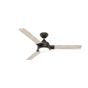 Hunter Fans 54" Leti Ceiling Fan Noble Bronze with Integrated Light, Weathered White Birch Blades, 3 Blades, Dry Rated - 1 of 2