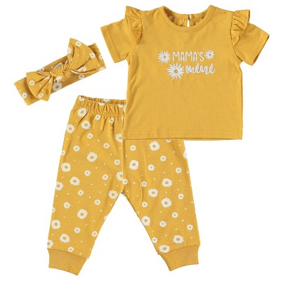 Chick Pea Baby Girl Clothes Layette Set Footless Sleep And Play 3 Pack ...