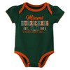 NCAA Miami Hurricanes Infant Girls' 3pk Bodysuit - 4 of 4