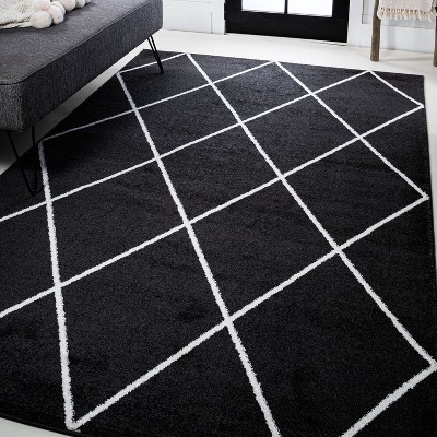 Black and deals white area rugs