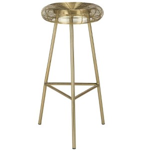 Addison Wire Weaved Contemporary Counter Stool - FOX4517 - Gold - Safavieh Couture - 1 of 4