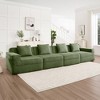 Modular 4-Seat Boneless Straight Sectional Sofas, Deep Seat Cloud Sectional Couch with Throw Pillows, Plush Corduroy Fabric - 3 of 4