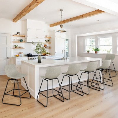 Arceso 25" Swivel Bar Stools, Counter Stools with Footrest for Kitchen Island