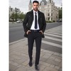 INSPIRE CHIC Men's Zipper Single Breasted Winter Business Scarf Collar Mid-Length Overcoat - 2 of 4