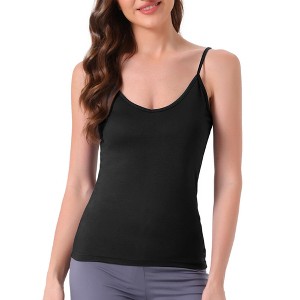 INSPIRE CHIC Women's Camisole V Neck Sleeveless Cami Undershirt Spaghetti Strap Tank Pajama Tops - 1 of 4