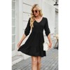 Coolmee Women's Summer  Dress Casual 3/7 Sleeve  Ruched Dresses V Neck A line Midi Dresses - 4 of 4